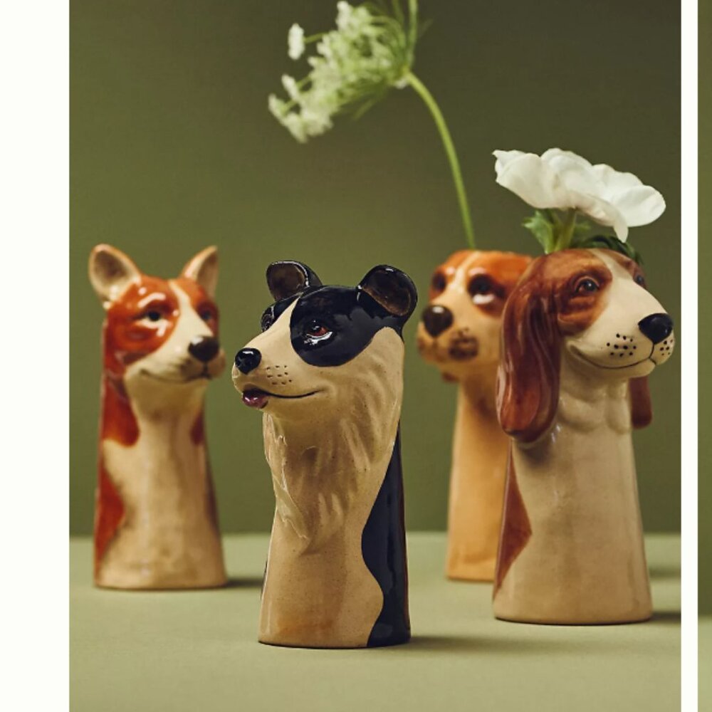 JUST ARRIVED 🎉 Anthropologie Dog Shaped Vase - Border Collie Hipster Home Decor